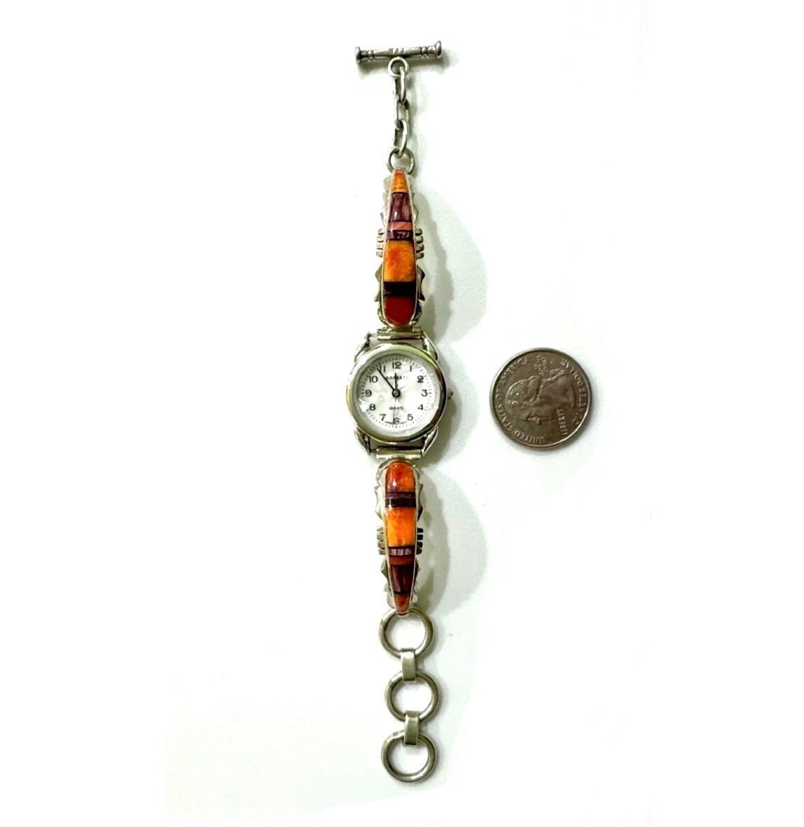 Signed - Ervin Hoskie, Navajo. Vntg Multistone Sterling 