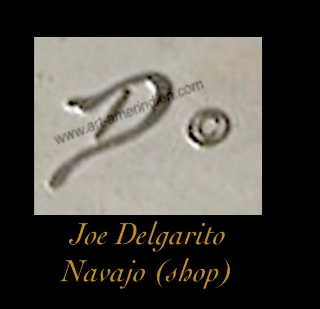 Signed - Joe Degalrito & May Willie, Navajo. Vntg Sterling Watch Band / Bracelet Signed - Joe Degalrito & May Willie, Navajo. Vintage  main image 4