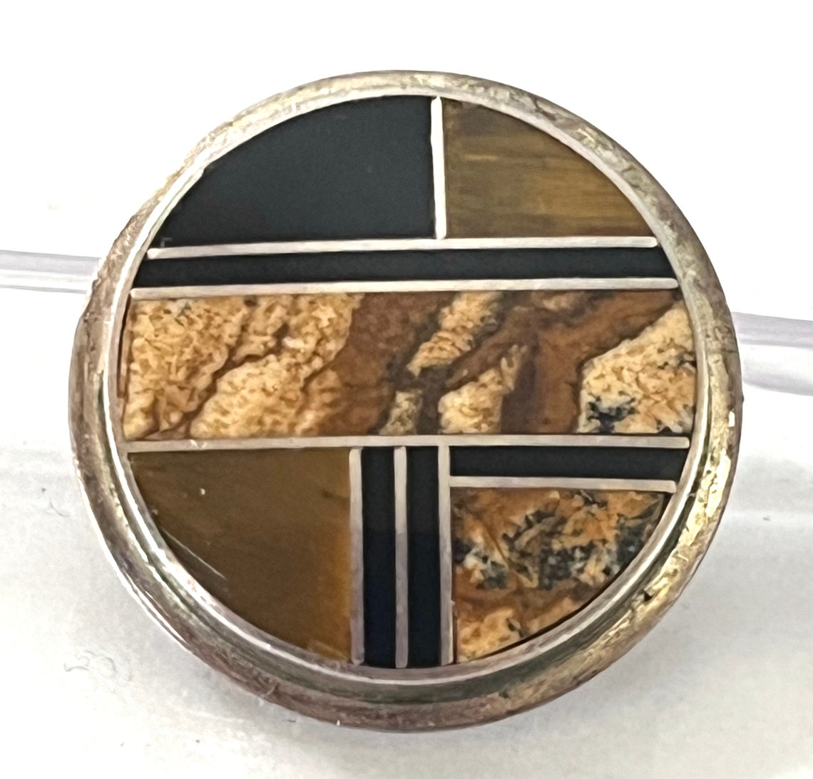 Desson Inlay Signed - Calvin Desson, Navajo. Vintage Jasper Jet Tigers Eye Inlay ...
