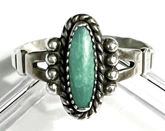 Navajo Vintage Sterling Silver “Carico Lake” Turquoise Ring