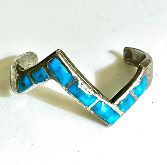 Zuni Vintage Sterling Silver “Turquoise Mountain”… - image 1