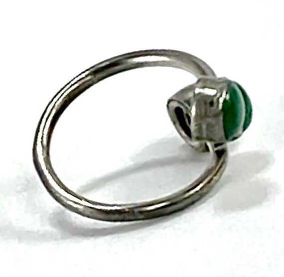 Zuni Vintage Sterling Silver Malachite Ring - image 2