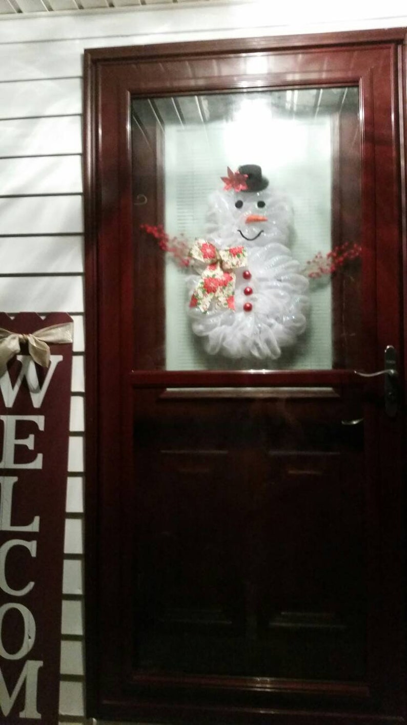 winter wreath Snowman wreath Christmas wreath snowman decor