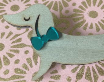 Dog Lovers Gifts, ,Dog, Dog jewellery,Dog brooch,Dog pin, Dog jewelry , sausage dog, dachshund ,Sausage dog gifts,wooden jewellery