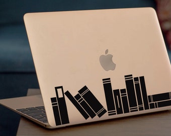 Books Decal,Bibliophile Decal,Bookcase Decal,Library Decal,Laptop Decal,Books Stickers,Library Sticker,Macbook Decal,Macbook Sticker