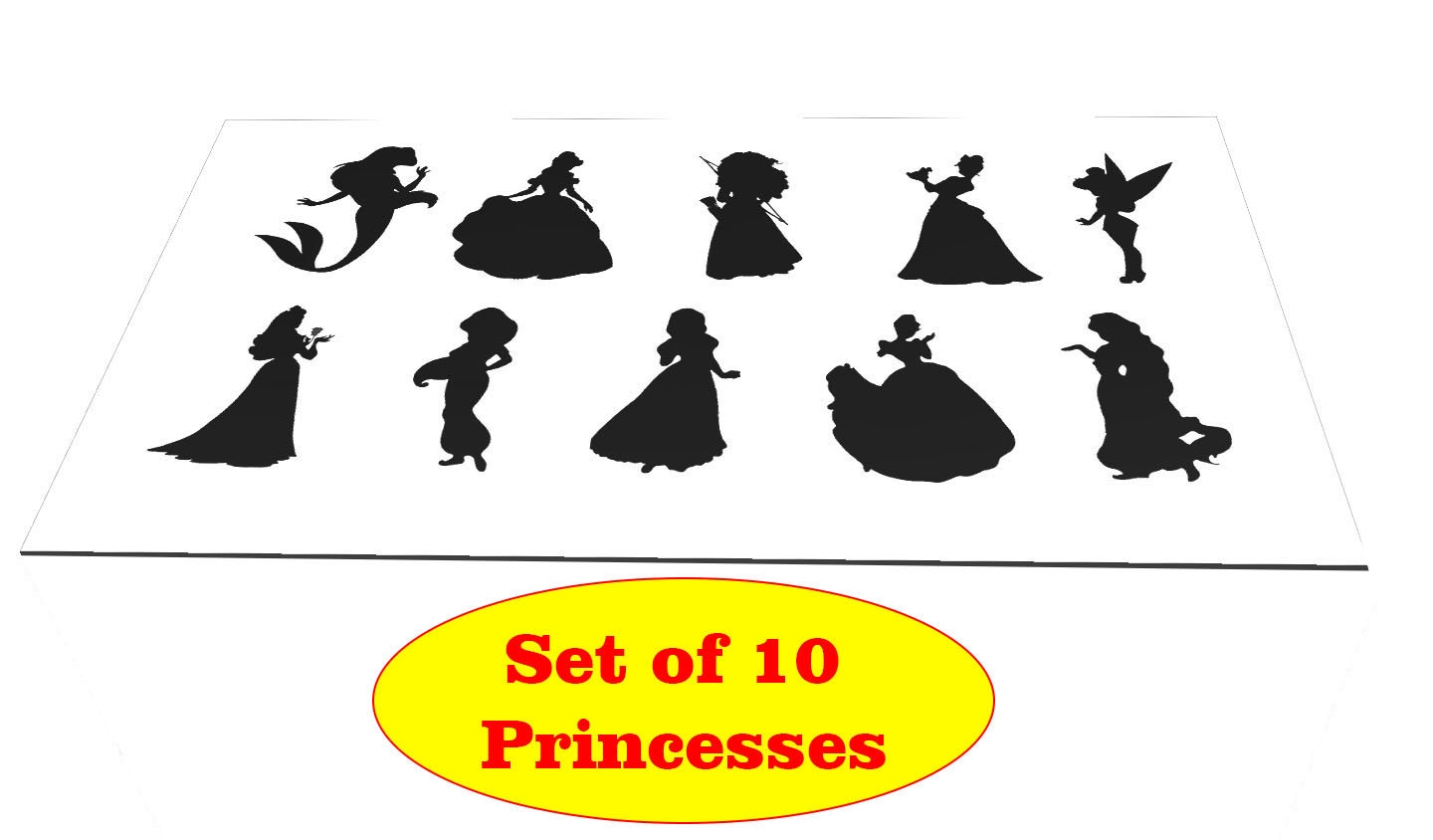 Set of 10 Disney Princesses Decals Disney Decal Disney Etsy