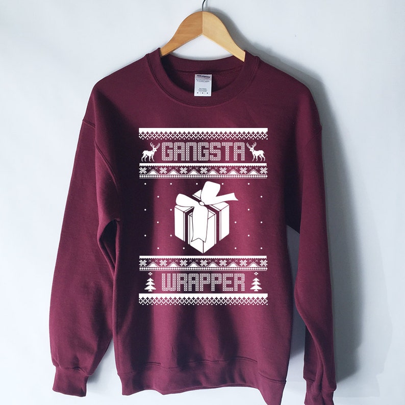 gangsta wrapper ugly christmas sweater