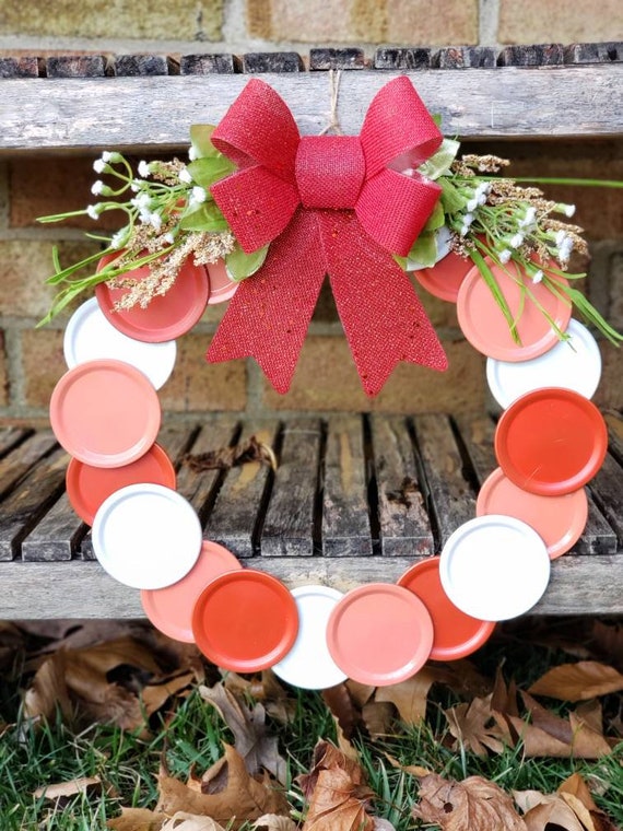 Mason Jar Lid Wreath Mason Jar Wreath Mason Jars Farmhouse Etsy