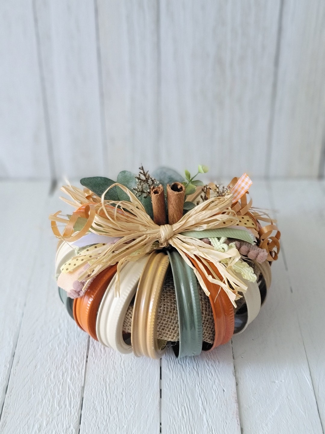 Fall Mason Jar Lid Pumpkin Mason Jar Pumpkin Halloween Etsy