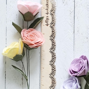 Spiral Rose Felt Flower Stem, Single Stem Rose Bouquet - Handmade Custom Forever Roses - Customized Flower Bouquet - Special Gift Roses