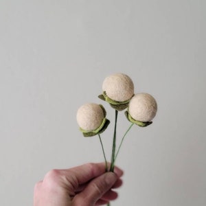 Assorted Single Pompom Billy Ball Felt Flower Stem, Felt Pompom Balls, Felt Bouquet, Felt Balls, Nursery Decor, Felt Balls, Minimalist Decor image 7