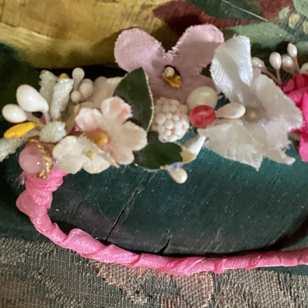 REDUCED! Doll Head Garland, Haiku made with Antique and Vintage Millinery