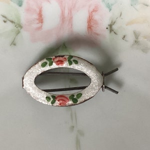 REDUCED, Art Deco Sweet Petite Rose Guilloche Hair Barrette, Precious!