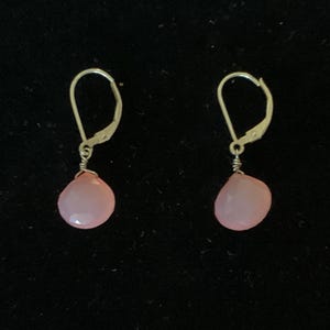 REDUCED! Vintage Rose Quartz and Sterling Earrings