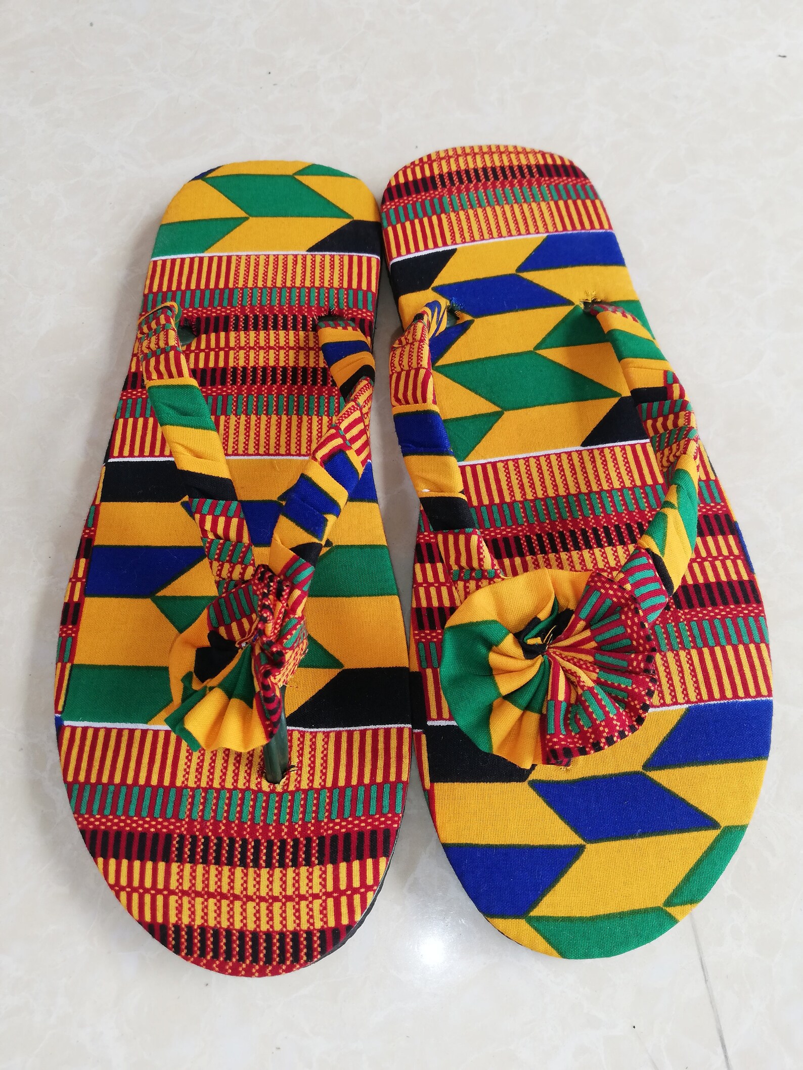 Ladies African Infused Slipper. Ladies Footwear, Kente Footwear, Ankara