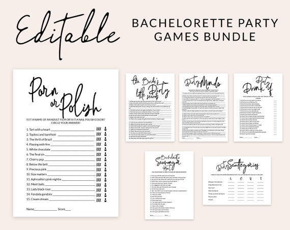 Dirty Party Games - Dirty Bachelorette Party Games Printable Bundle Editable Hen - Etsy Ireland