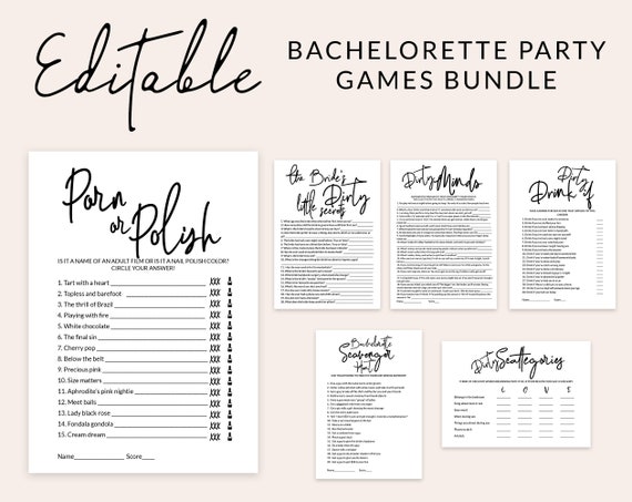 Dirty Bachelorette Party Games Printable Bundle Editable Hen Etsy Finland
