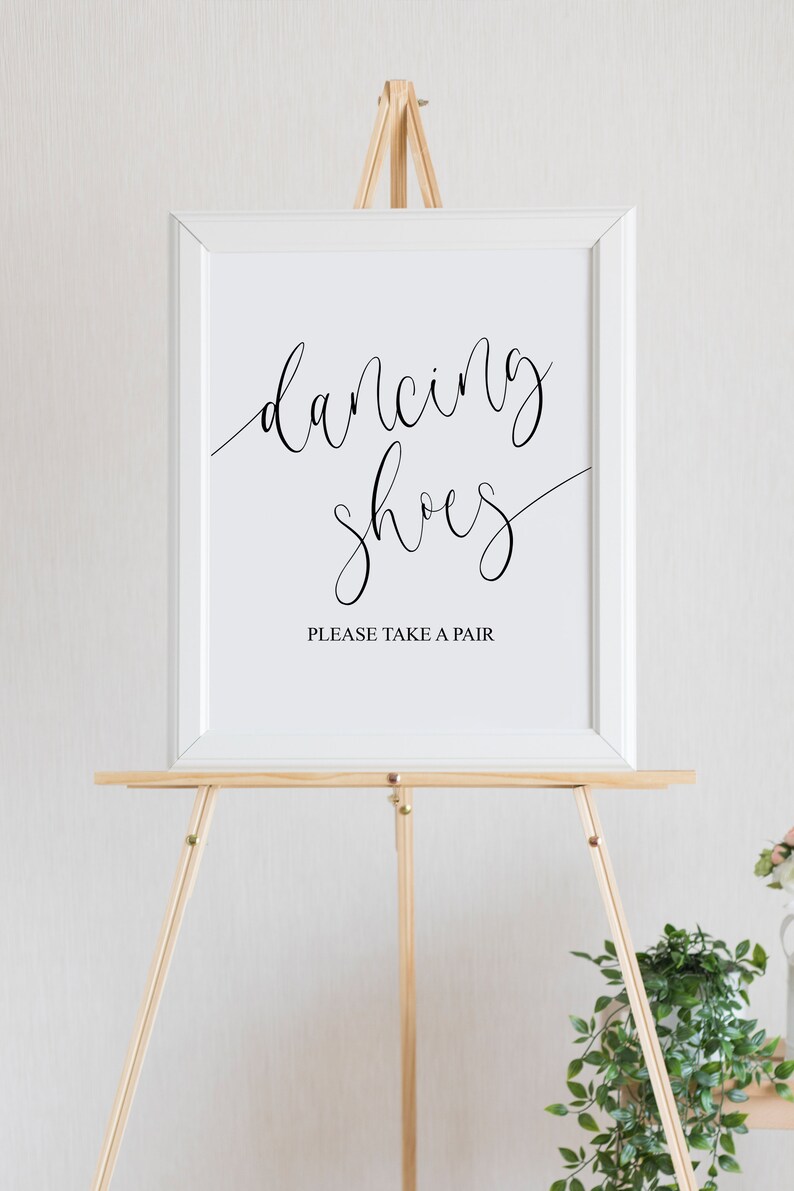 Dancing Shoes Wedding Sign Dancing Feet Printable Wedding Etsy