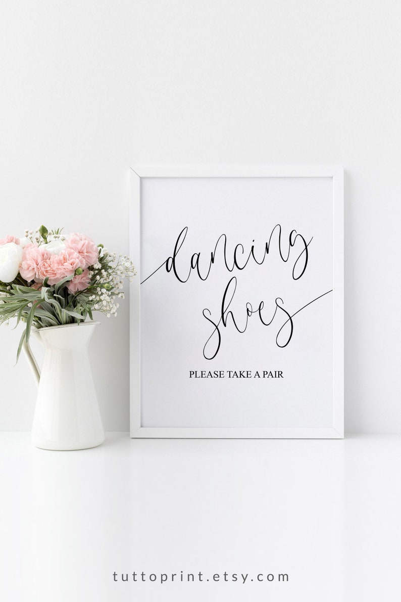 Dancing Shoes Wedding Sign Dancing Feet Printable Wedding Etsy