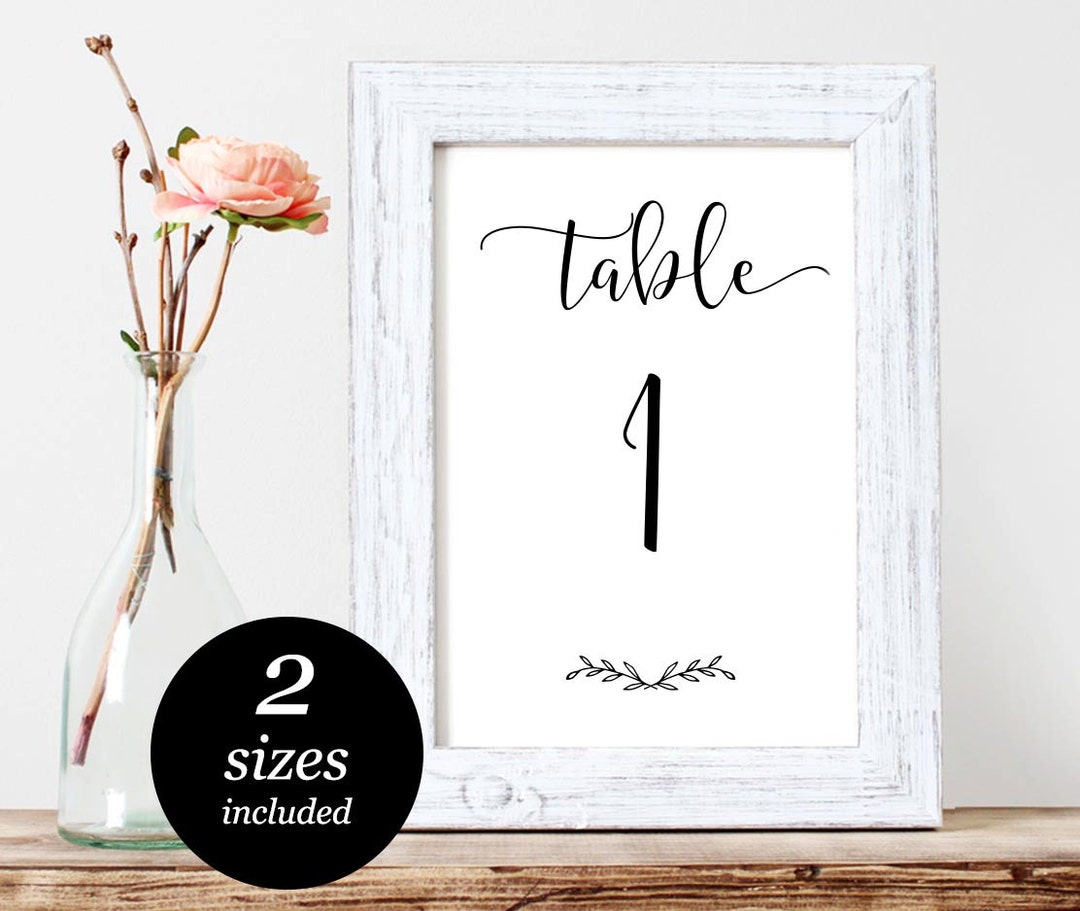 Wedding Table Numbers Printable Table Numbers Table Numbers - Etsy