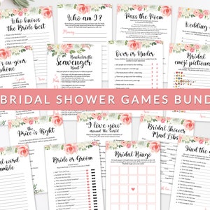 Bridal Shower Games Printable Bundle Floral Bachelorette | Etsy