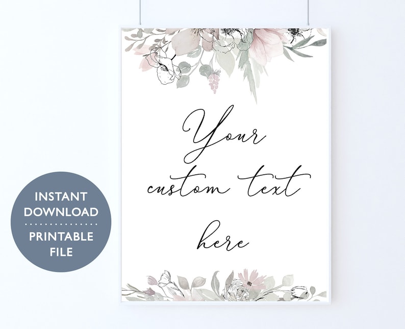 Custom Unlimited Printable Wedding Signs Template Wedding | Etsy