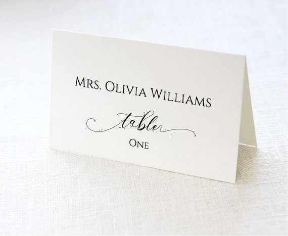 Calligraphy Seating Card AB09/_01/_029 Script Elegance Wedding Place Card Template Editable Template Printable Name Card