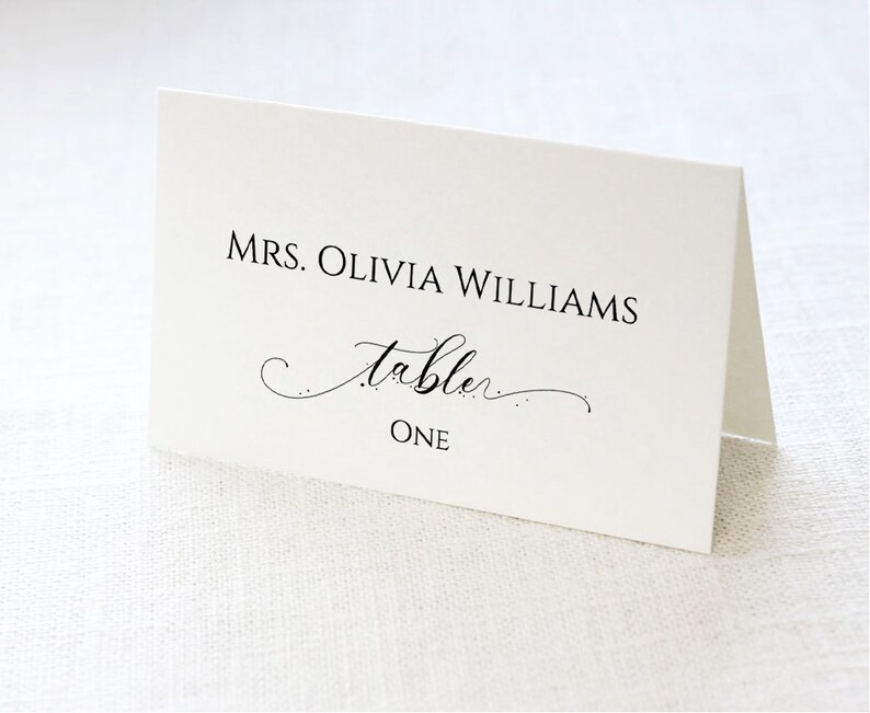 IFT/_ Wedding Place Card Template Name Card Printable Seating Card Calligraphy Escort Card Table Number Card Editable PDF Template