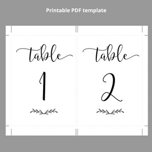 Wedding Table Numbers Printable Table Numbers Table Numbers - Etsy