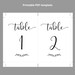 Wedding Table Numbers Printable Table Numbers Table Numbers - Etsy