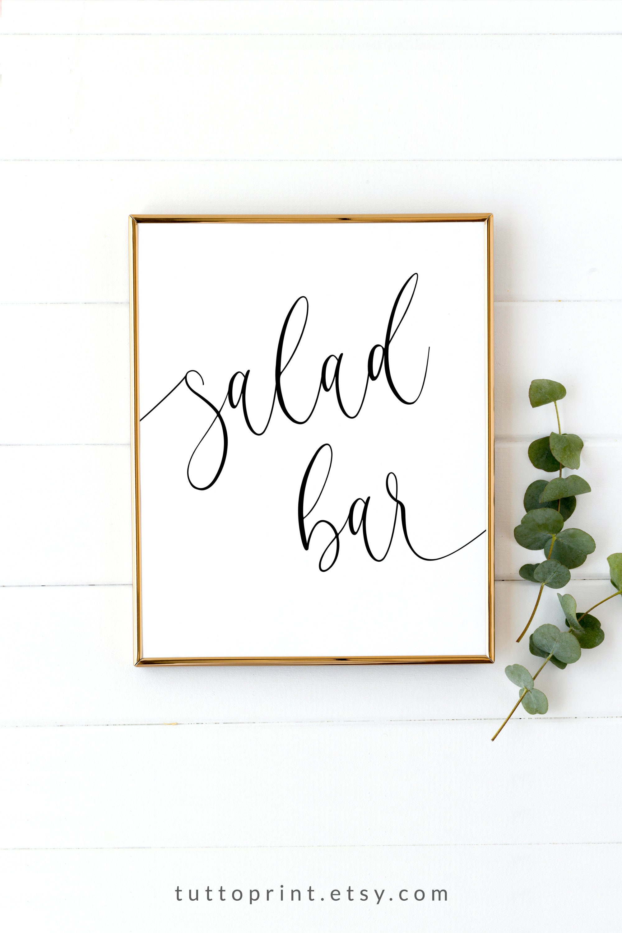 Salad Bar Sign Printable Salad Bar Wedding Sign Wedding | Etsy