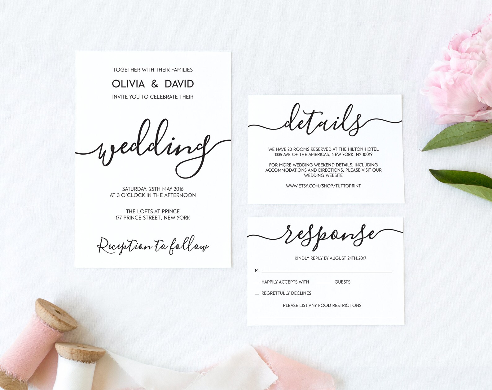 Printable Wedding Invitation Suite Customizable Wedding | Etsy