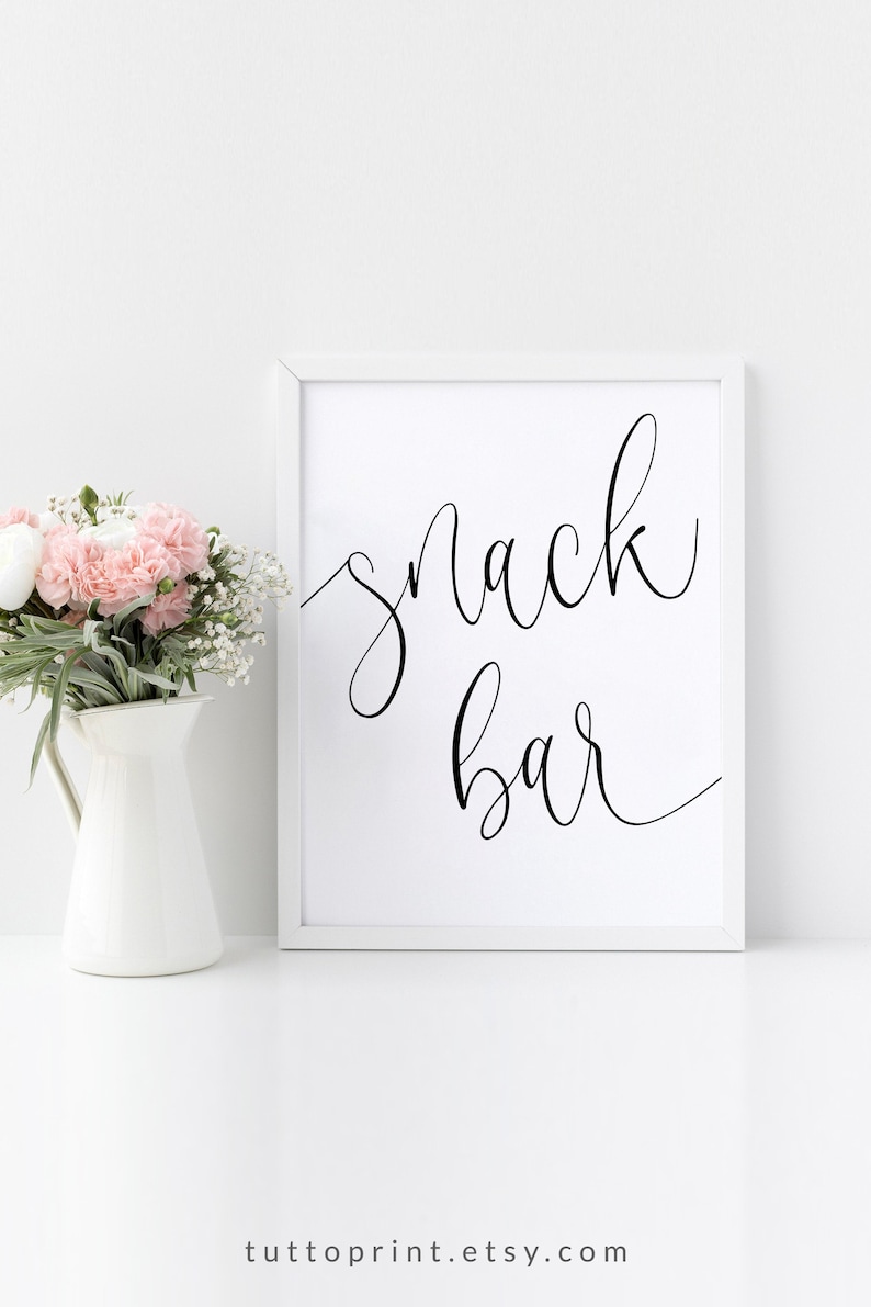 Snack Bar Sign Printable Snack Bar Wedding Sign Wedding | Etsy UK