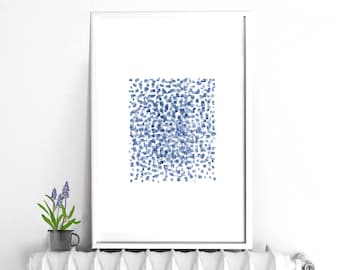 Navy blue Printable art, abstract art print download, blue abstract painting printable, blue wall art, printable blue art, modern blue art