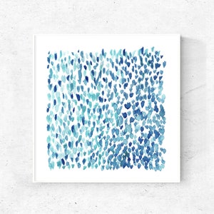 Blue watercolor abstract painting square print art download 5x5 print 8x8 print 12x12 art print 20x20 print blue art print digital download
