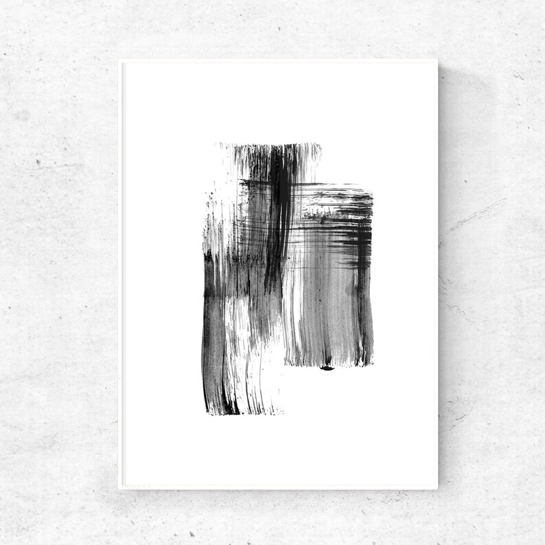 Black and White Print Abstract Painting