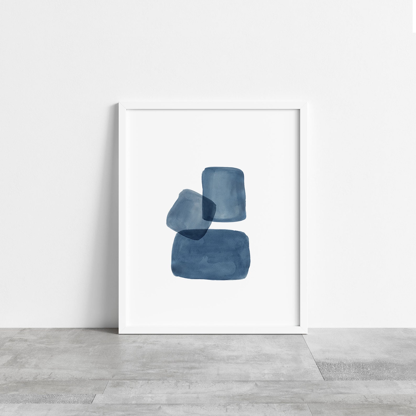 Blue Minimalist Wall Art Abstract Minimal Art Print Download Etsy