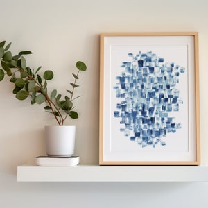 Dark blue Modern Abstract watercolor art, printable print, printable art, dark blue watercolor, cobalt blue art, 4x6, 5x7, 8x10, 18x24 print