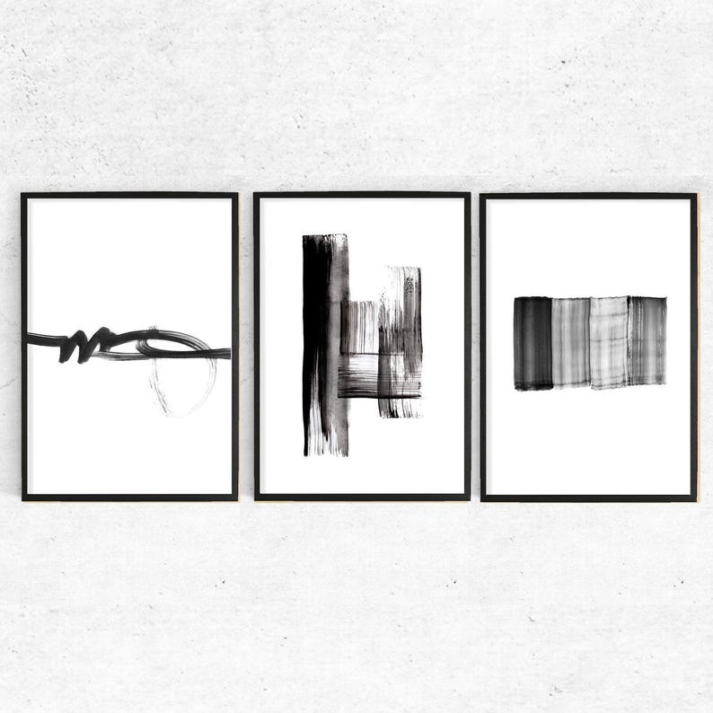 Abstract Black and White Wall Art 18x24 Print Abstract Etsy UK