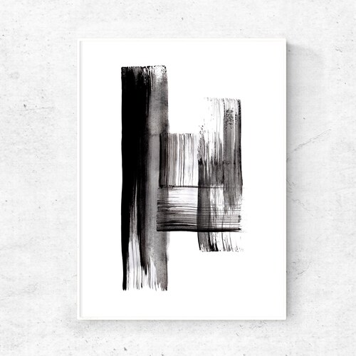 Black and White Line Painting Digital Art Print Black Line - Etsy