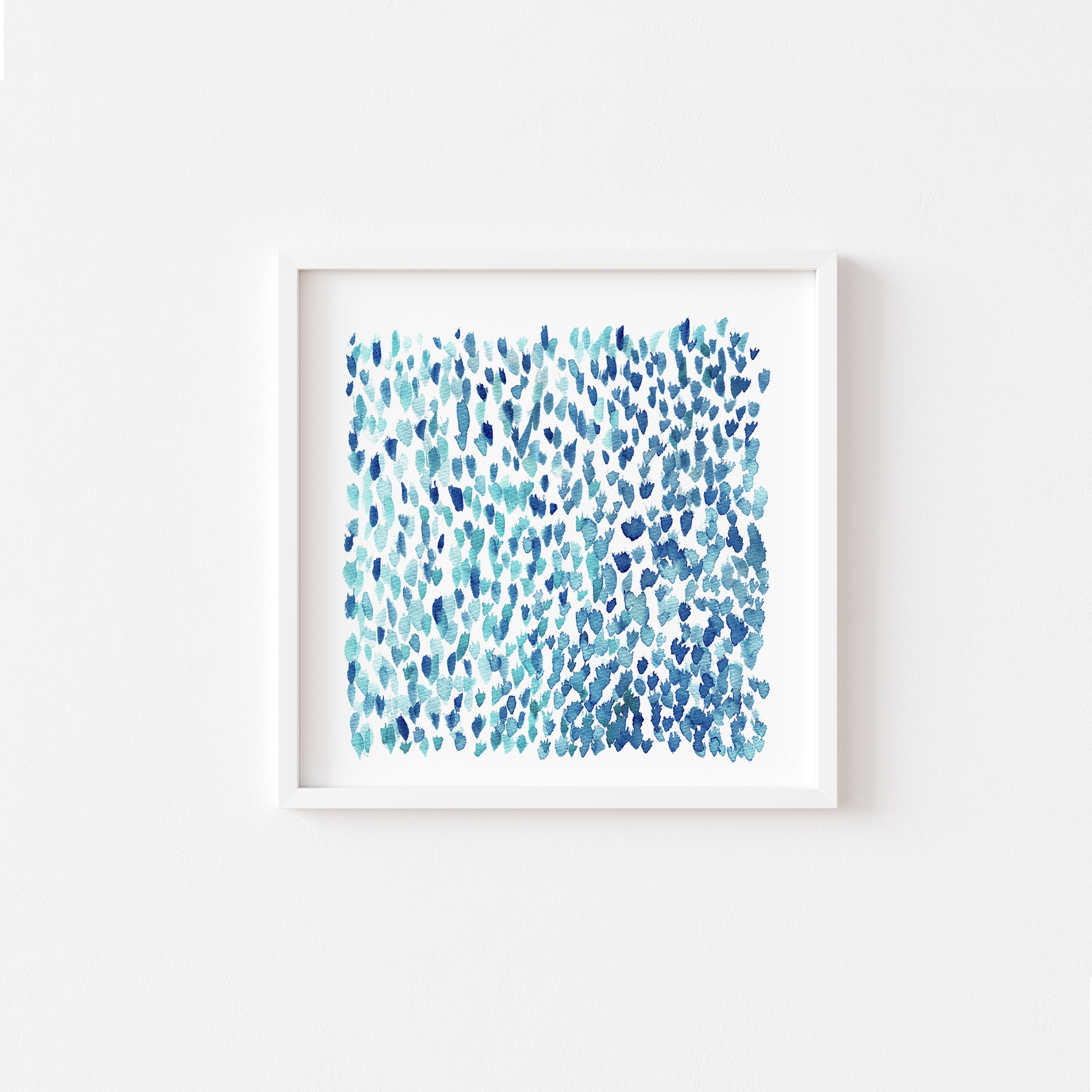 Blue watercolor abstract painting square print art download Etsy