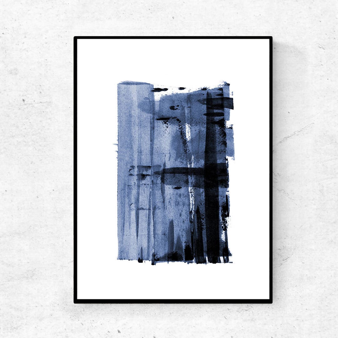 Navy Blue Watercolor Printable, Downloadable Print, Printable Living ...