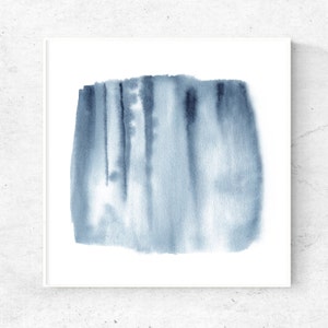 Blue Grey wall art, Abstract watercolor art, printable artwork, download print , square art print, 12x12, 8x8, 5x5, home decor wall art