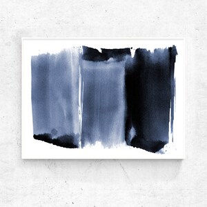 Printable abstract wall art, blue watercolor print, abstract painting, modern abstract art print, blue decor, large poster digital download image 5