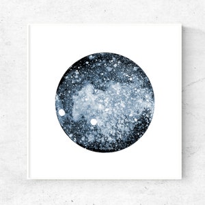 Minimalist blue galaxy art printable, modern minimalist art download, square printable art 12x12, 8x8, 5x5 abstract modern wall art print