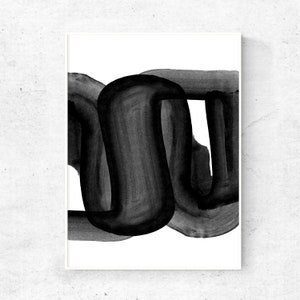 Black and white art prints download, Modern abstract art downloadable, Monochrome art, black ink art, printable abstract art, minimalist art
