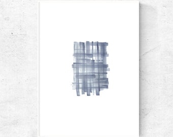 Blue grey minimalist printable wall art, Grey Watercolor art printable, 8x10, 5x7 art print, 4x6 print, 18x24 print, modern abstract art