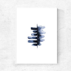 Arte minimalista azul, impressão minimalista azul, arte moderna em aquarela para impressão, impressão de arte minimalista azul, download de arte abstrata para impressão digital