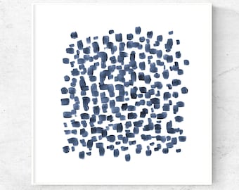 Abstract grey blue art print, square print, 8x8 art print, 12x12 blue print download, abstract nursery art, dark blue downloadable print