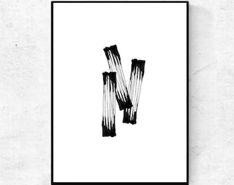 Minimalist printable, Minimal art, abstract printable art, sketch line print, black abstract modern print, downloadable art, print poster